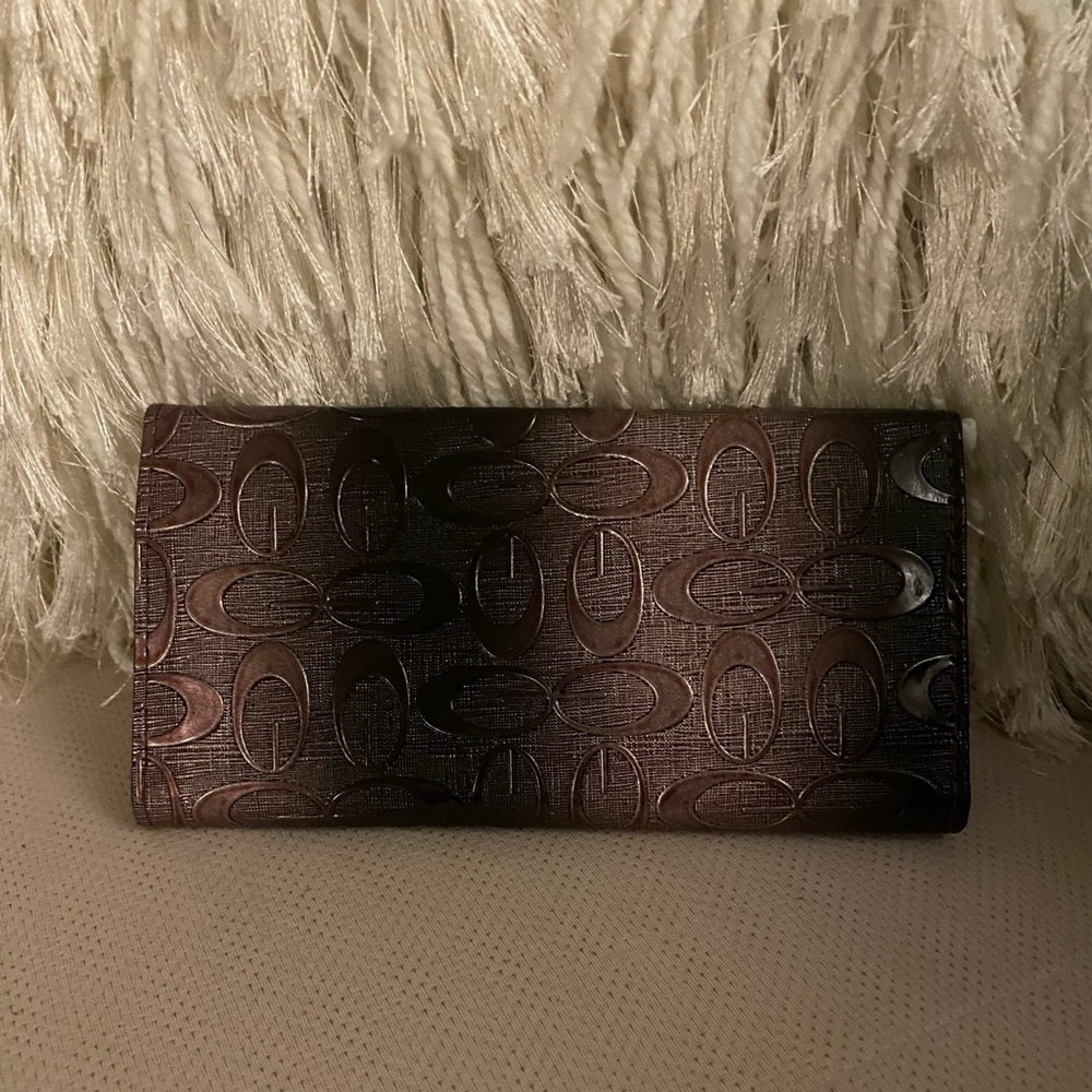 Ombré Pink Black Wallet Clutch Organizer Wristlet Faux Leather 7x4 - Picture 5 of 5
